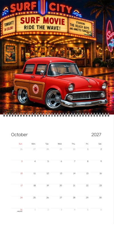 2027 Woodie Neon Calendar 7FAM111-CA