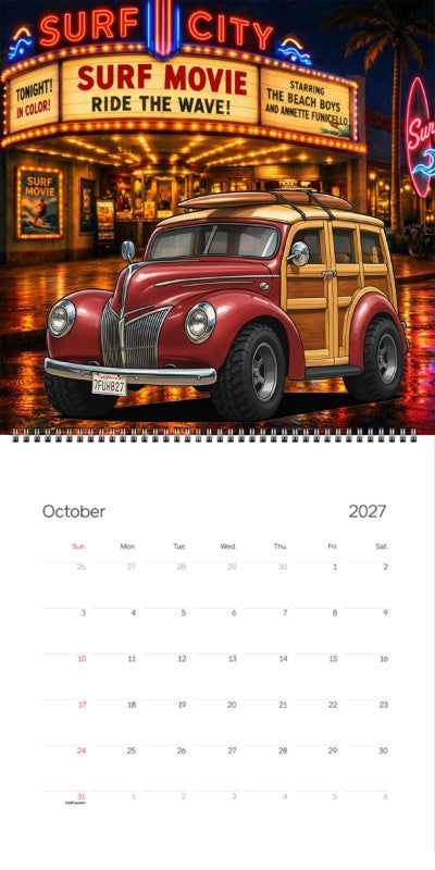 2027 Woodie Neon Calendar 7FUH827-CA