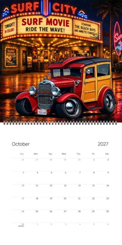 2027 Woodie Neon Calendar 7FUJ160-CA