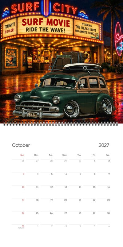 2027 Woodie Neon Calendar 7KOL223-CA