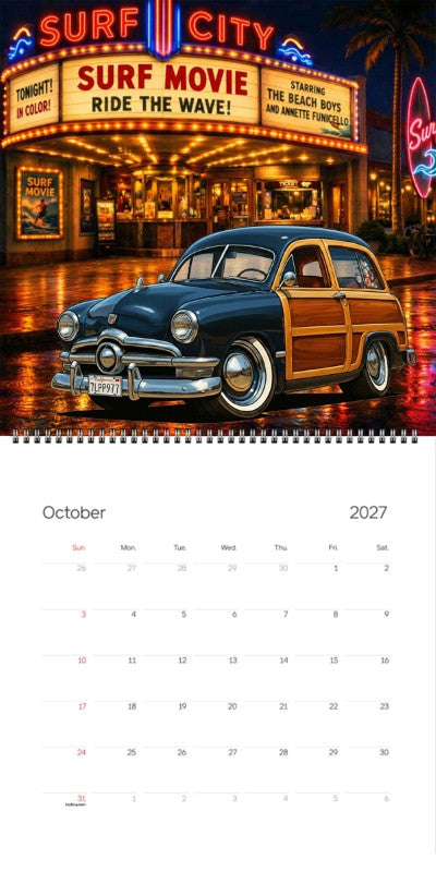 2027 Woodie Neon Calendar 7LPP977-CA