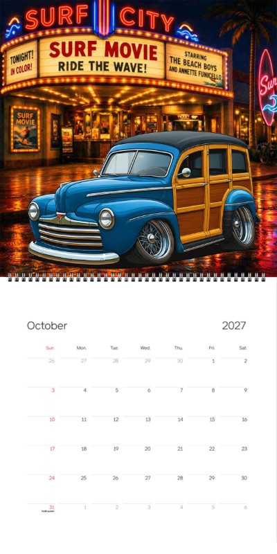 2027 Woodie Neon Calendar 888PKU-CA