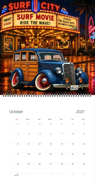 2027 Woodie Neon Calendar 8MQJ608-CA