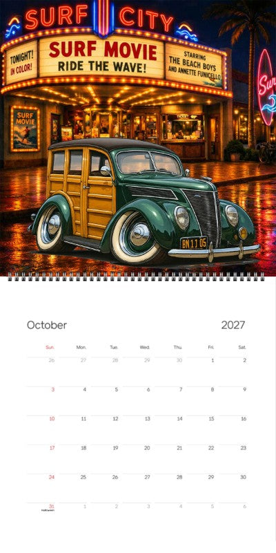 2027 Woodie Neon Calendar 8N1105-CA