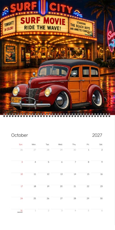 2027 Woodie Neon Calendar 8S7724-CA
