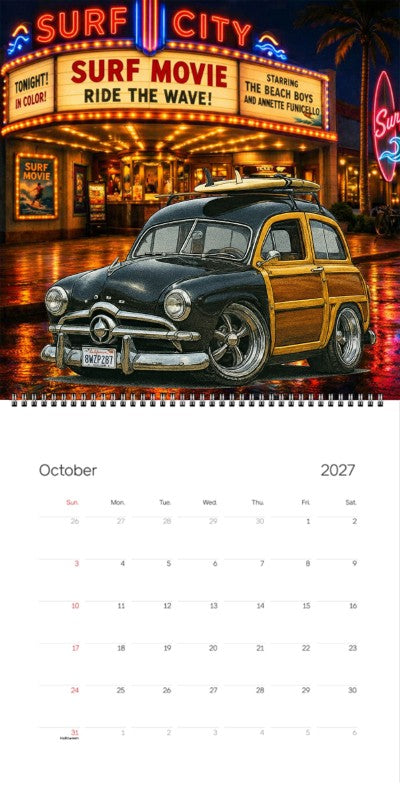 2027 Woodie Neon Calendar 8WZP287-CA