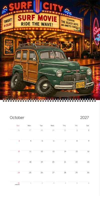 2027 Woodie Neon Calendar 92S782-CA