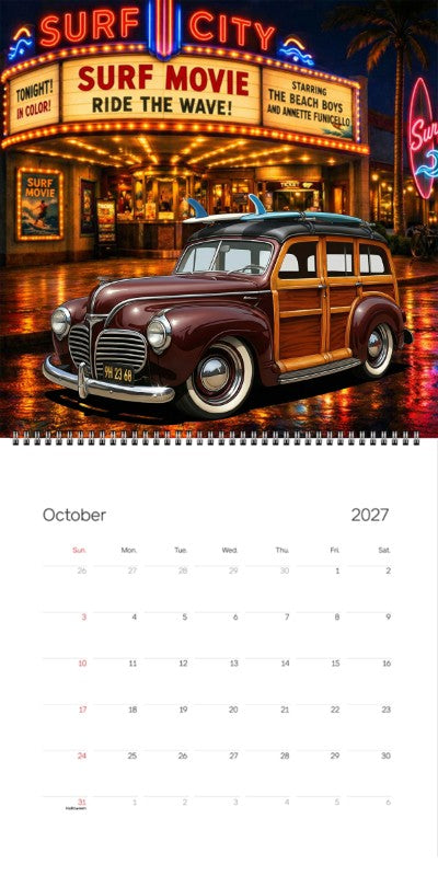 2027 Woodie Neon Calendar 9H2368-CA