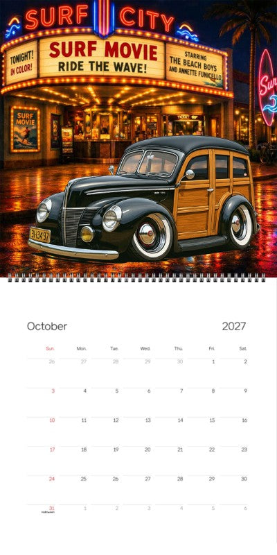 2027 Woodie Neon Calendar 9H3497-CA