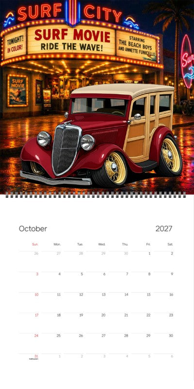 2027 Woodie Neon Calendar 9K791-CA