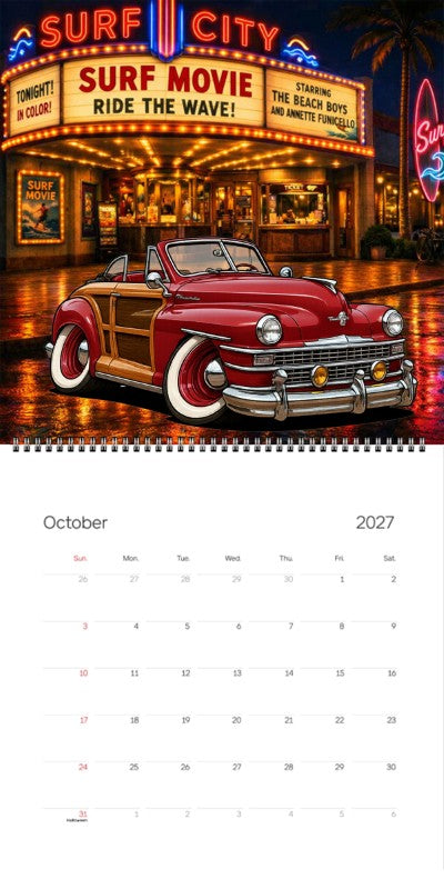 2027 Woodie Neon Calendar 9UDY597-CA
