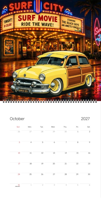 2027 Woodie Neon Calendar BEACHGY-CA