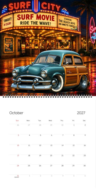 2027 Woodie Neon Calendar BHE7363-AZ