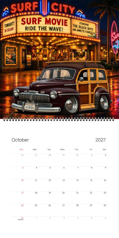 2027 Woodie Neon Calendar BUWOODY-CA