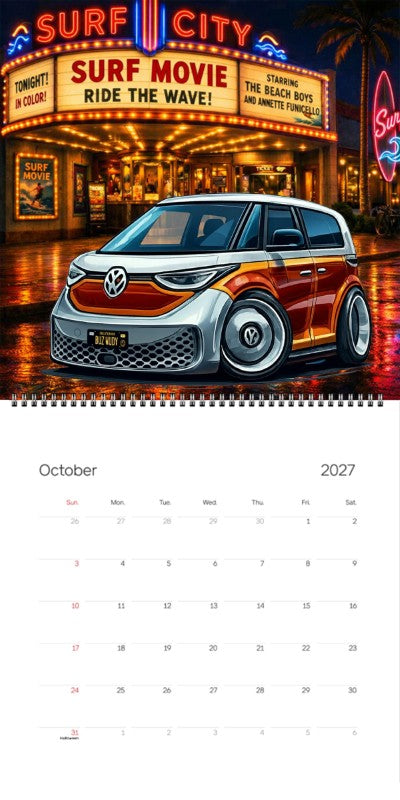 2027 Woodie Neon Calendar BUZWUDY-CA