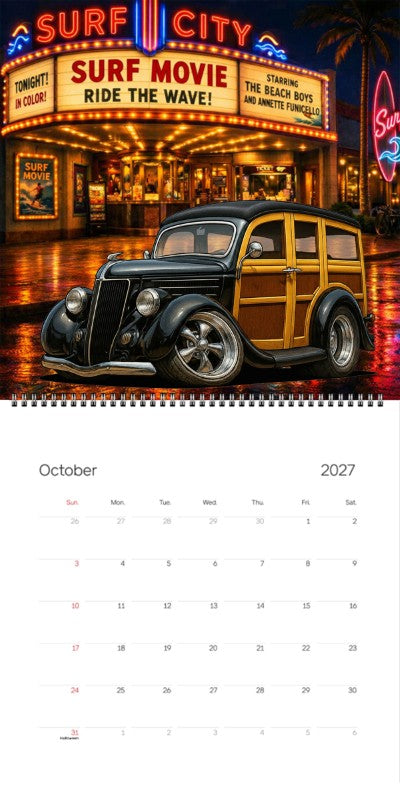 2027 Woodie Neon Calendar COOPS36-CA