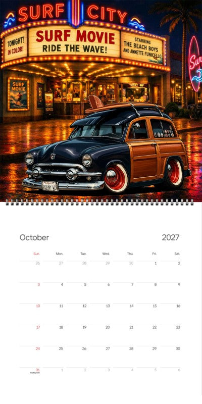 2027 Woodie Neon Calendar DOHNYWD-CA