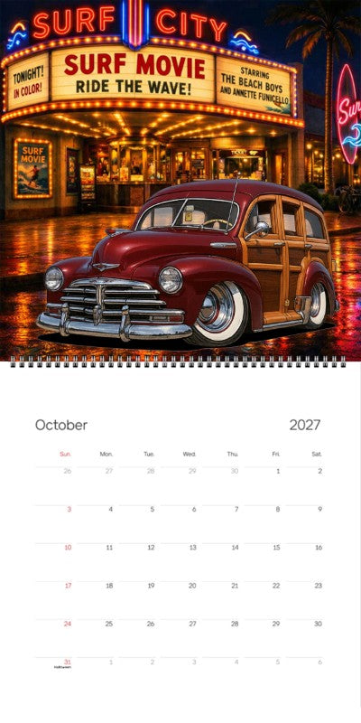 2027 Woodie Neon Calendar EASTBAY-CA