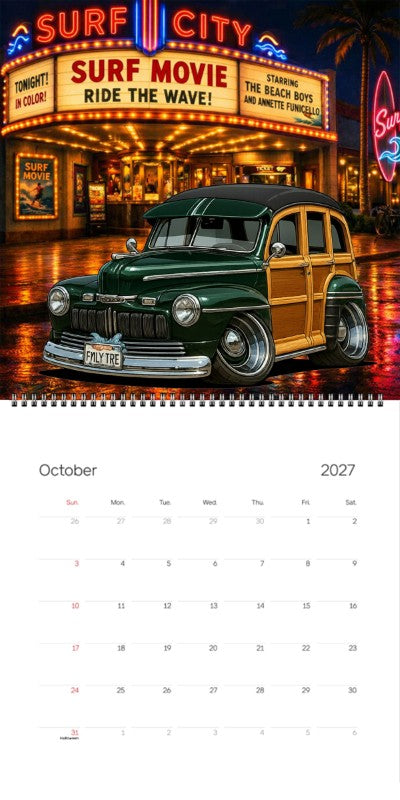 2027 Woodie Neon Calendar FMLYTRE-CA
