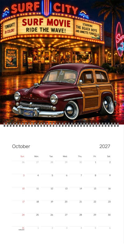 2027 Woodie Neon Calendar HANGN10-CA