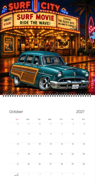 2027 Woodie Neon Calendar HERWDY-CA
