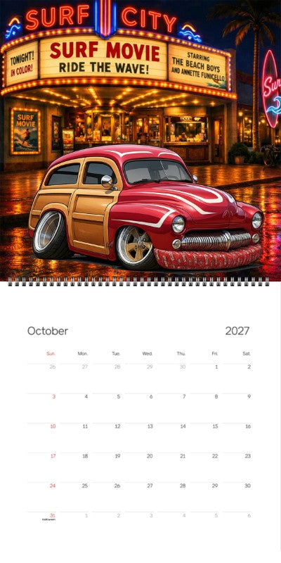 2027 Woodie Neon Calendar HTRDWDY-CA