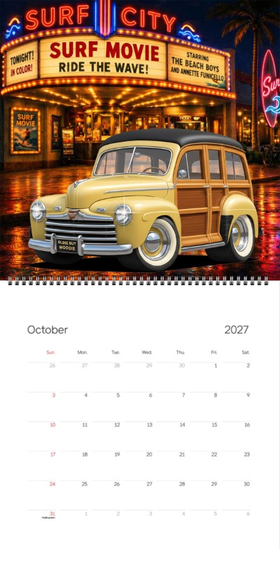 2027 Woodie Neon Calendar OLDIEBUTWOODIE-XX