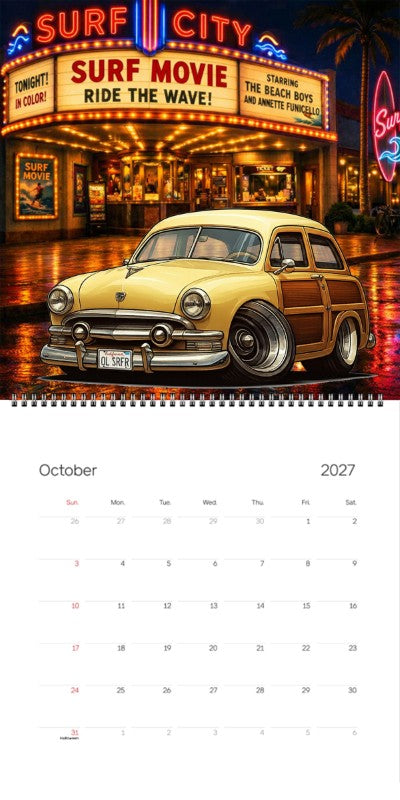 2027 Woodie Neon Calendar OLSRFR-CA
