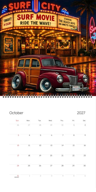 2027 Woodie Neon Calendar OUTSYD-CA
