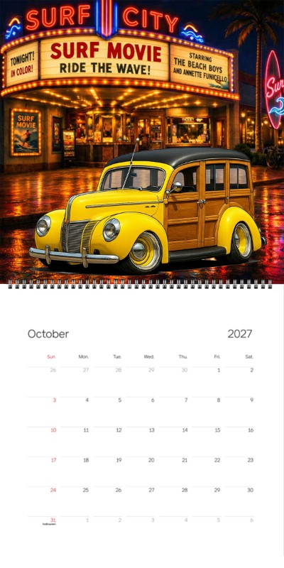 2027 Woodie Neon Calendar POPSWDE-CA