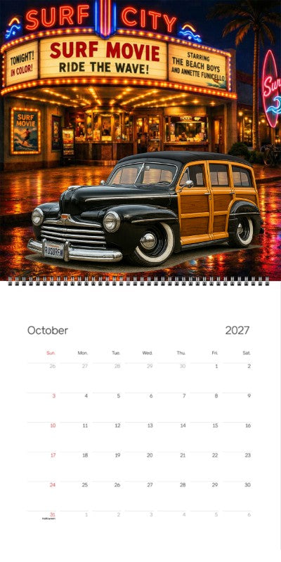 2027 Woodie Neon Calendar RUSURFN-CA