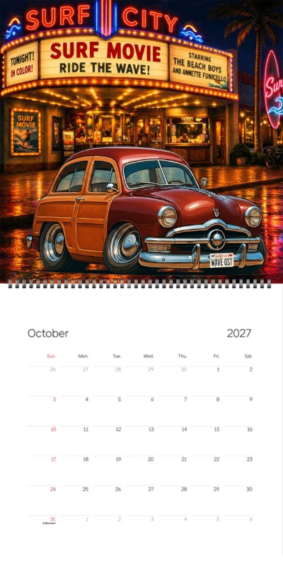 2027 Woodie Neon Calendar WAVEQST-CA