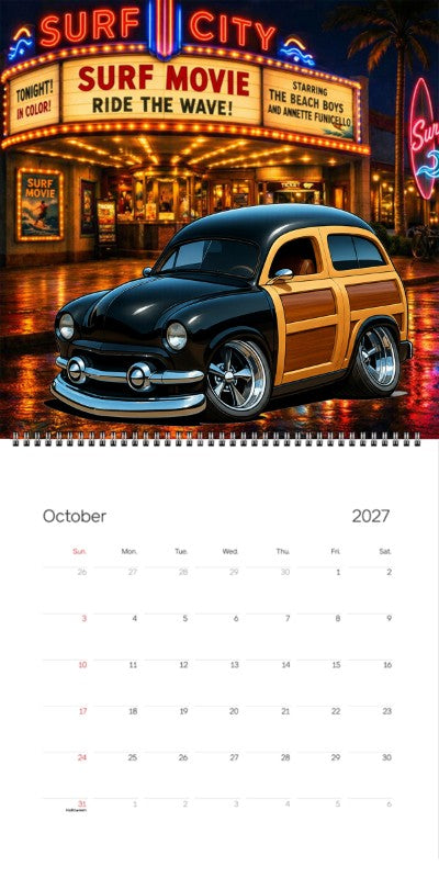 2027 Woodie Neon Calendar WDNROD-CA
