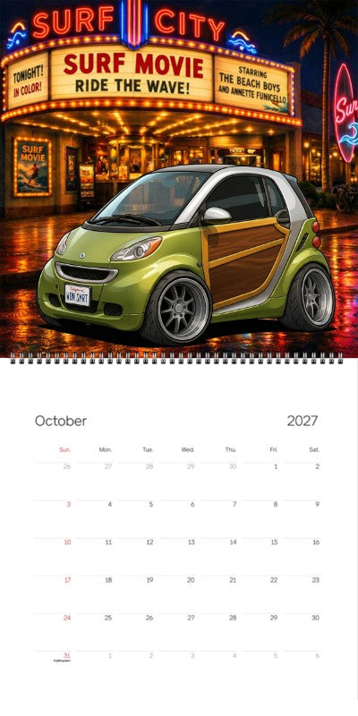 2027 Woodie Neon Calendar WDNSMRT-CA