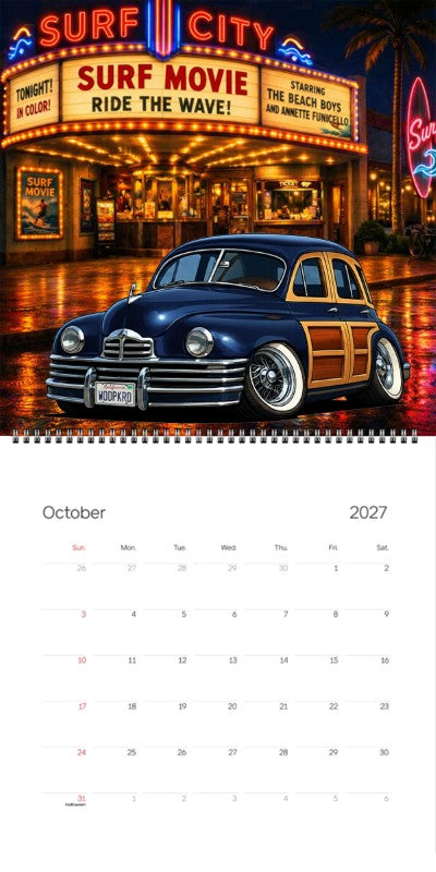2027 Woodie Neon Calendar WODPKRD-CA