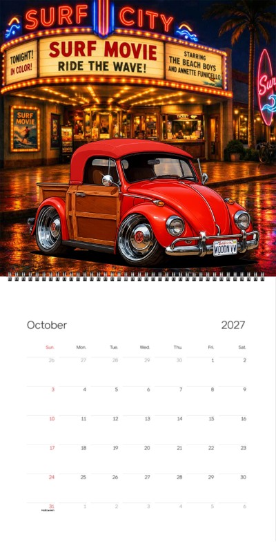 2027 Woodie Neon Calendar WOODNVW-CA