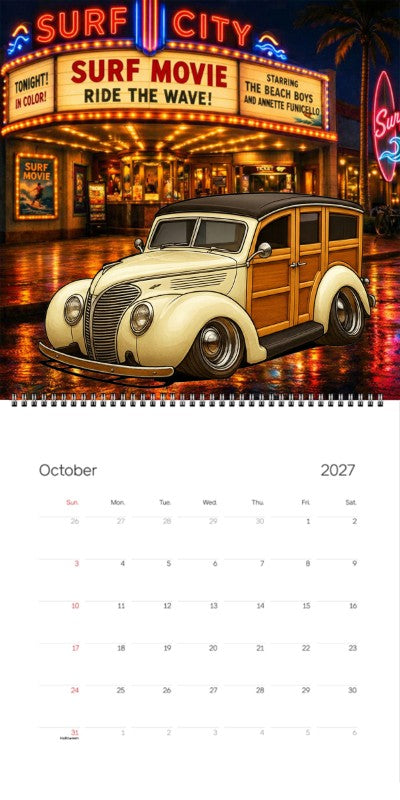 2027 Woodie Neon Calendar WOODROD-CA