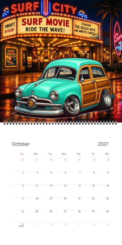 2027 Woodie Neon Calendar WOODSUV-CA