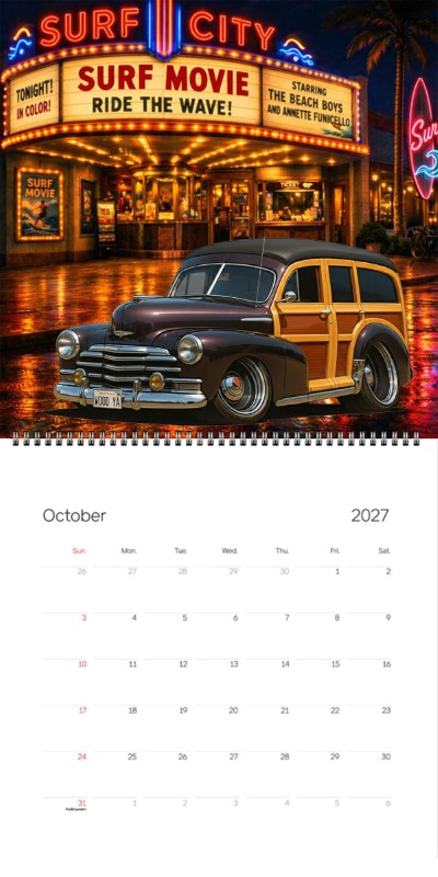 2027 Woodie Neon Calendar WOODYA-CA
