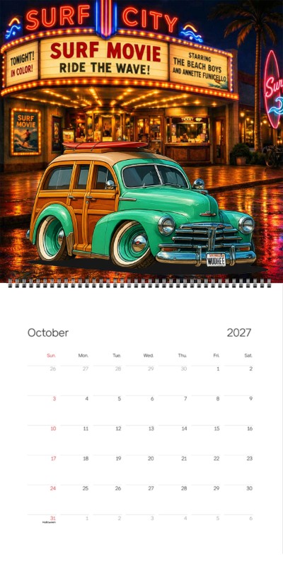 2027 Woodie Neon Calendar WUDHEE-CA