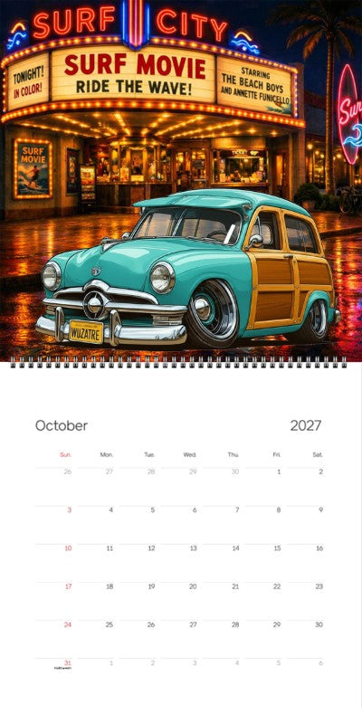 2027 Woodie Neon Calendar WUZATRE-CA