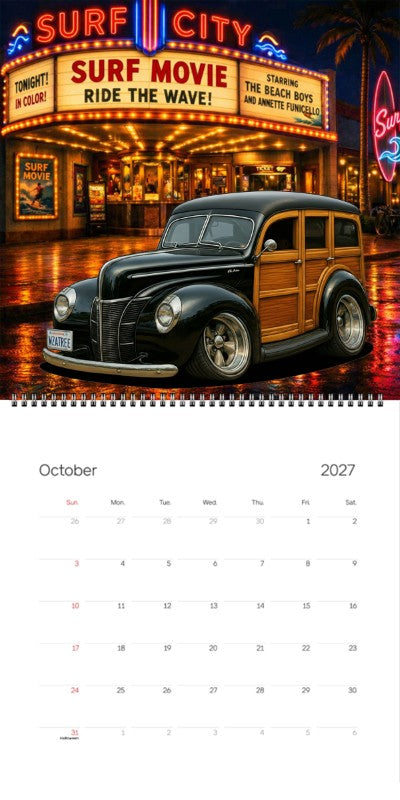 2027 Woodie Neon Calendar WZATREE-CA