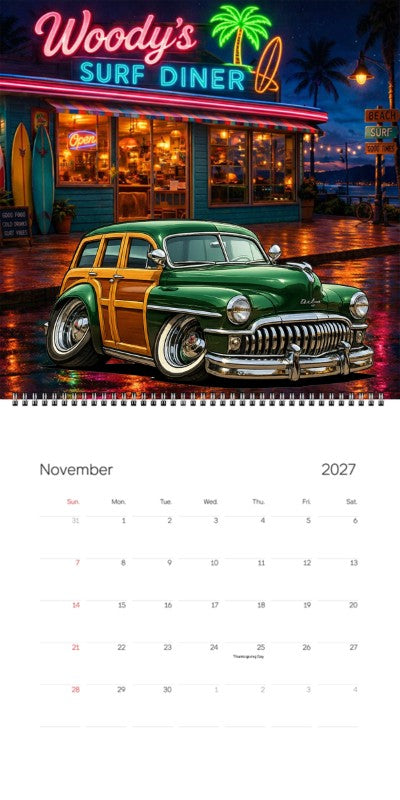 2027 Woodie Neon Calendar 100012-XX