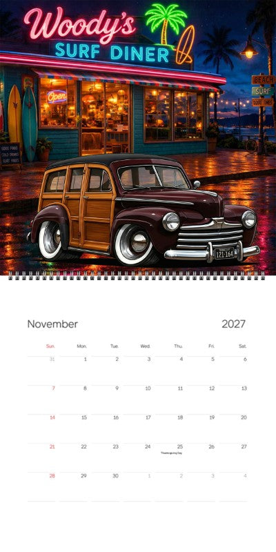 2027 Woodie Neon Calendar 121164-CA