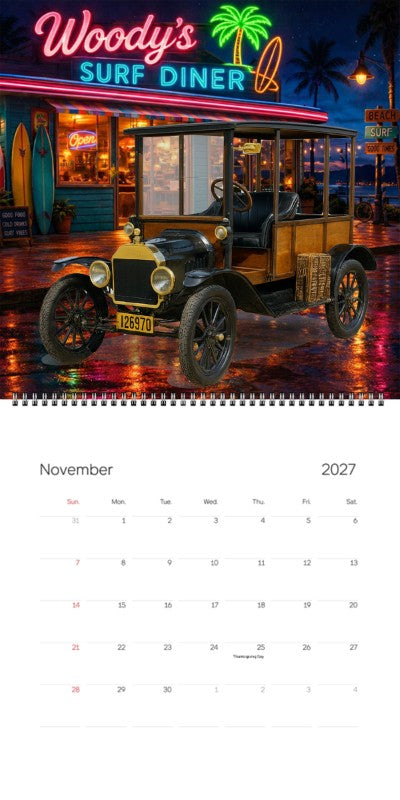 2027 Woodie Neon Calendar 126970-CA