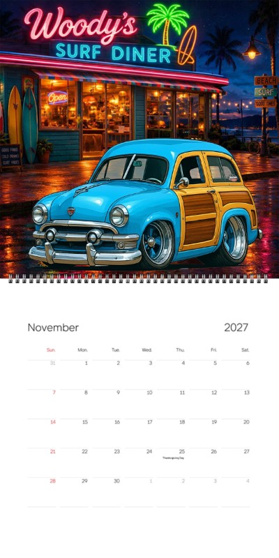 2027 Woodie Neon Calendar 153BPQ-CA