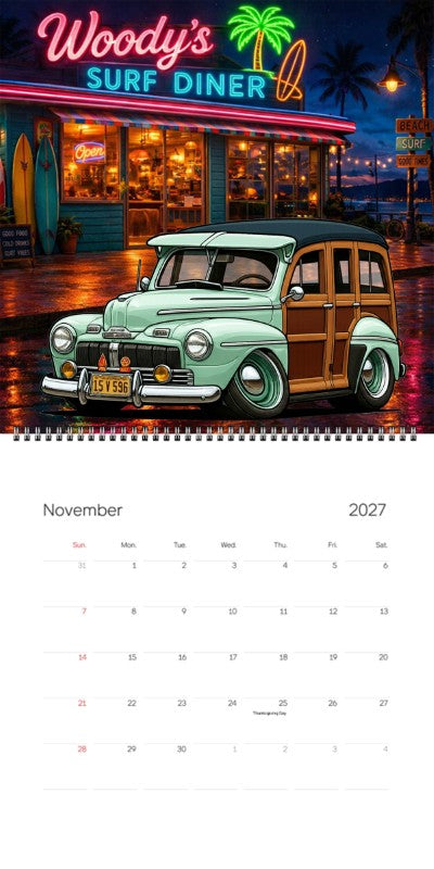2027 Woodie Neon Calendar 15V596-CA