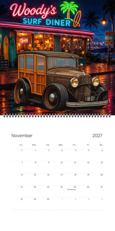 2027 Woodie Neon Calendar 18121-UT