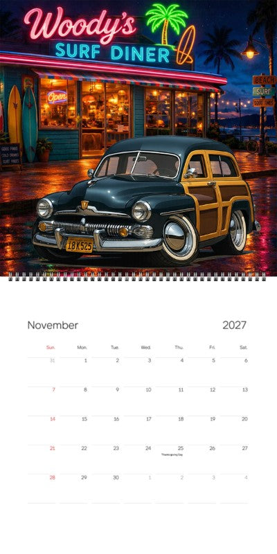 2027 Woodie Neon Calendar 18K525-CA