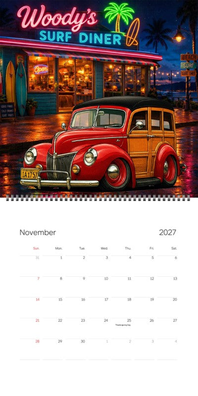 2027 Woodie Neon Calendar 1A1757-CA
